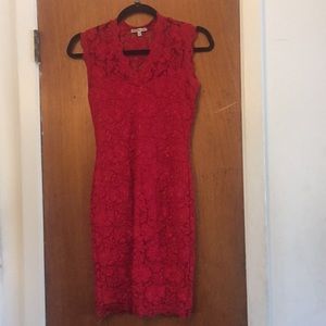 Red lace dress